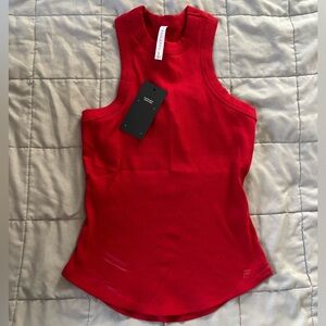 Fabletics Red Ribbed Top